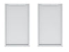 A pair of silver Broil King 803060 Corner Cabinet Rear Panel Finishes, shown in a clean, frontal view against a white background, highlighting their rectangular shape and metal construction.