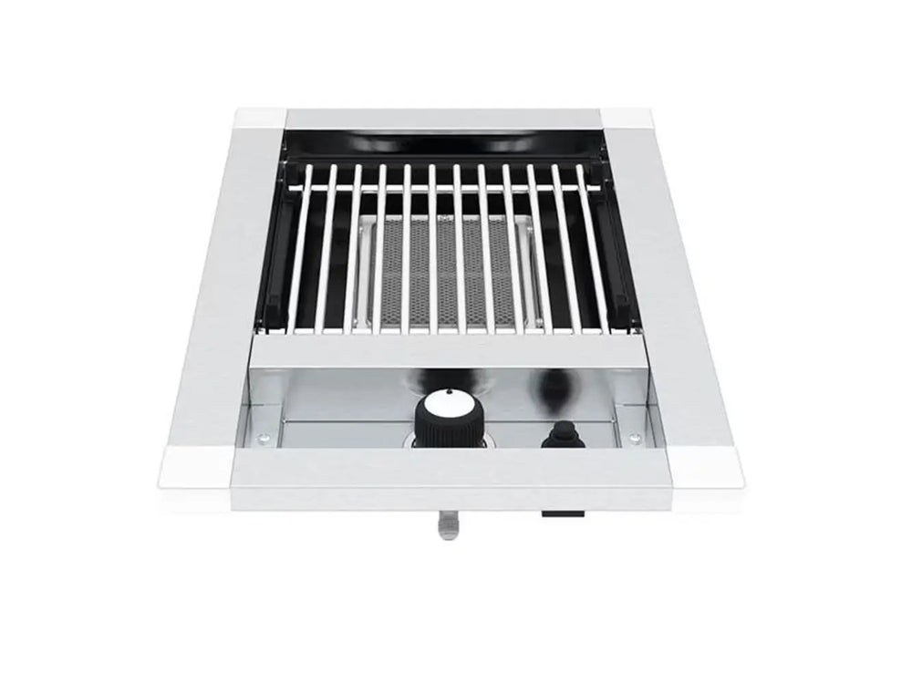 Front view of a Broil King Imperial S100 Infrared Burner showing the stainless steel frame, control knob, and electronic igniter.