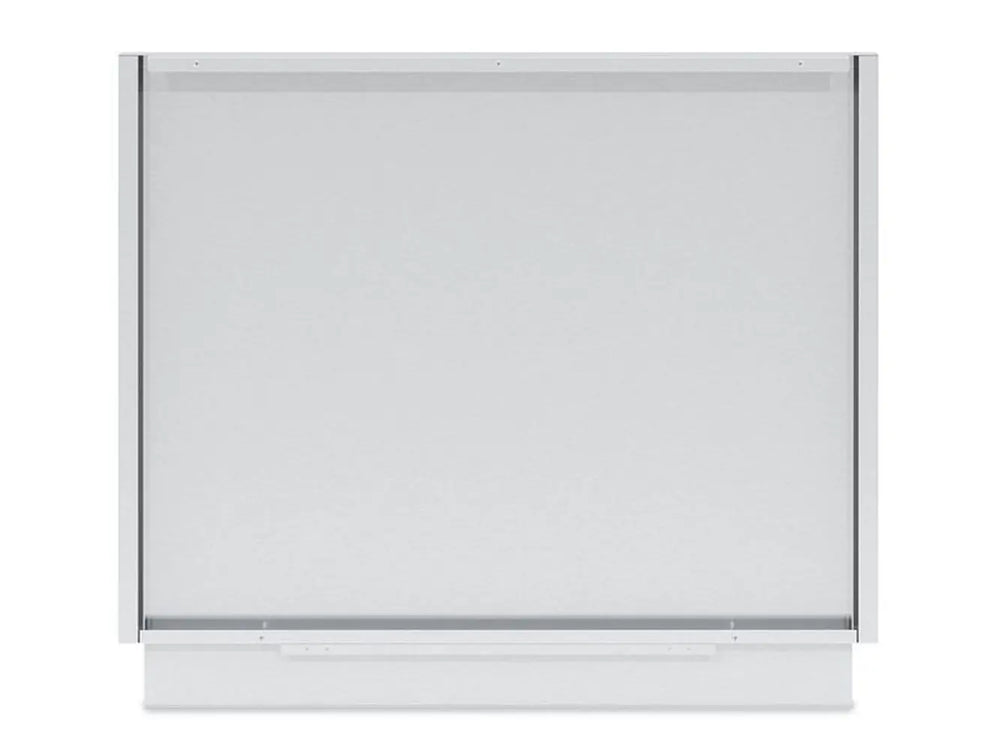 Front view of Broil King 806060 5-burner grill rear panel finish with bottom mounting flange.