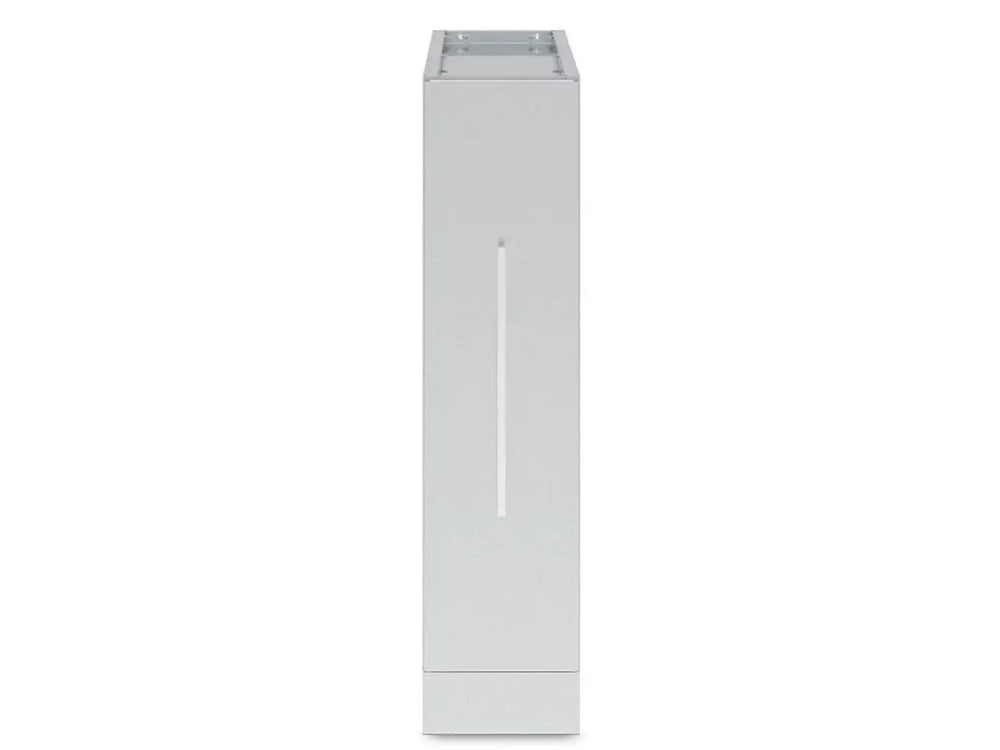 Front view of the Broil King 808400 stainless steel spice cabinet pull-out storage featuring a sleek vertical handle and modern finish.