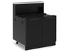 Broil King 815210 Baron 4 burner cabinet base angled view with black double doors and side access ports.