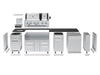 Exploded view of modular components for the Broil King Imperial S 690iF grill island assembly.