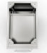 Overhead interior view of the Sunstone 18-inch cabinet frame showing the internal drawer structure and corner mounting brackets for countertop installation.