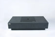 Elementi Plus Cannes dark gray fire table with burner cover lid closed.