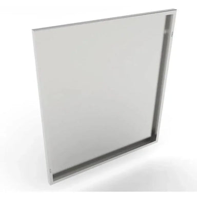 Sunstone SCC22BPE 22-inch stainless back panel support for pellet grill base drawer, rear support panel for outdoor kitchen cabinet installation.