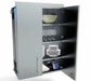 Interior view of Sunstone SWC30FDD 30-inch wall cabinet with adjustable shelves holding dishes and glassware.