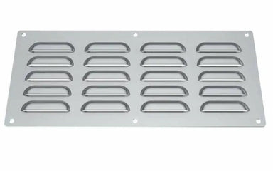 Sunstone Vent-L 15-inch by 6.5-inch professional louvered vent panel made of durable 304 stainless steel for outdoor kitchen island safety and airflow.