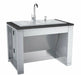 Front perspective of the Sunstone 44-inch ADA combo sink base with dual drop-in covers and high-arc swivel faucet.