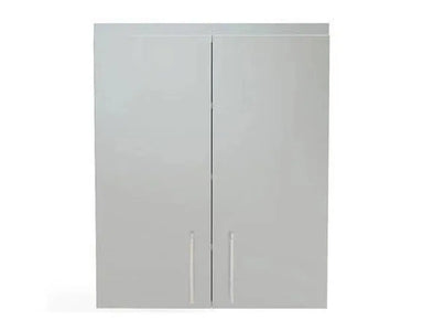 Sunstone SWC36FDD 36-inch wide full height double door wall cabinet with sleek vertical bar handles and 304 stainless steel finish.