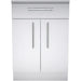 Front-facing view of the Sunstone SBC24CDD 24-inch double door cabinet showing the clean stainless steel finish and symmetrical vertical bar handles.
