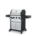 Broil King Crown S 440 grill with side burner, angled view