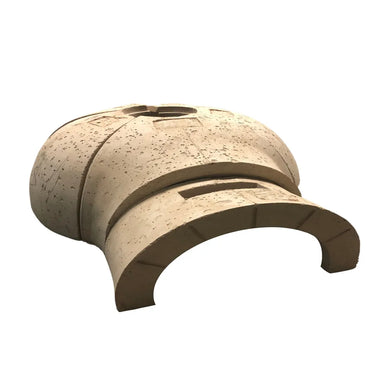 Heavy-duty castable refractory clay dome pieces and arch for the WPPO DIY AD120 oven assembly.