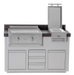 Videl Grills Alta 60I B BBQ Island with Griddle, Food Warmer, Storage and Powder-Coated Finish Front View