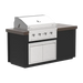 Videl Grills Alta 72I BBQ Island with 36 inch grill and double doors