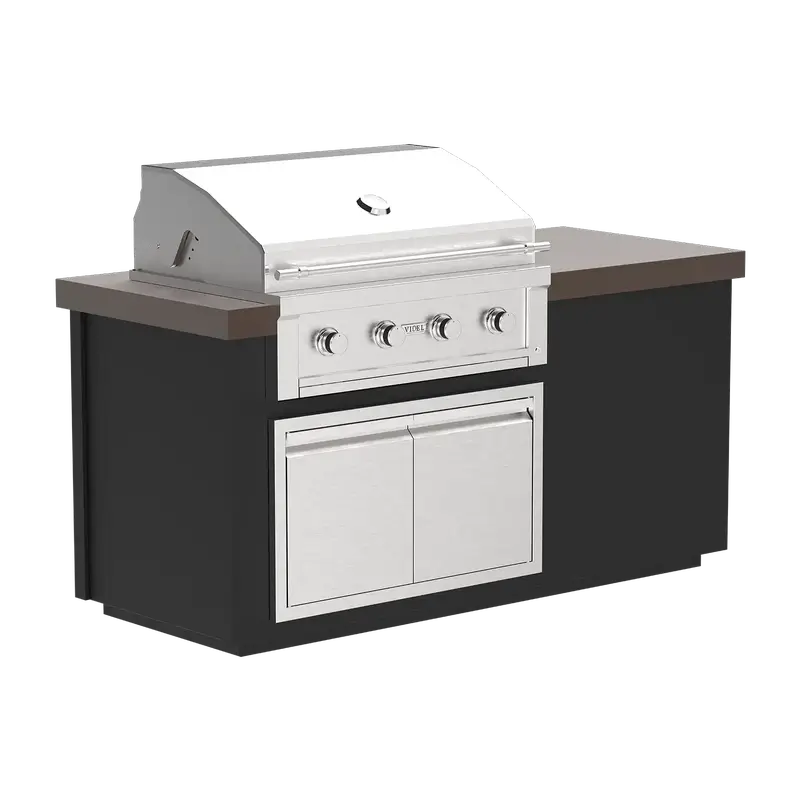 Videl Grills Alta 72I BBQ Island with 36 inch grill and double doors