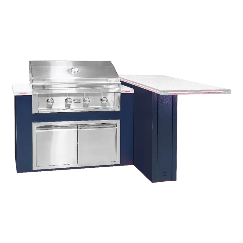 Videl Grills Alta 72L L Shaped BBQ Island with 36 inch Grill and Storage