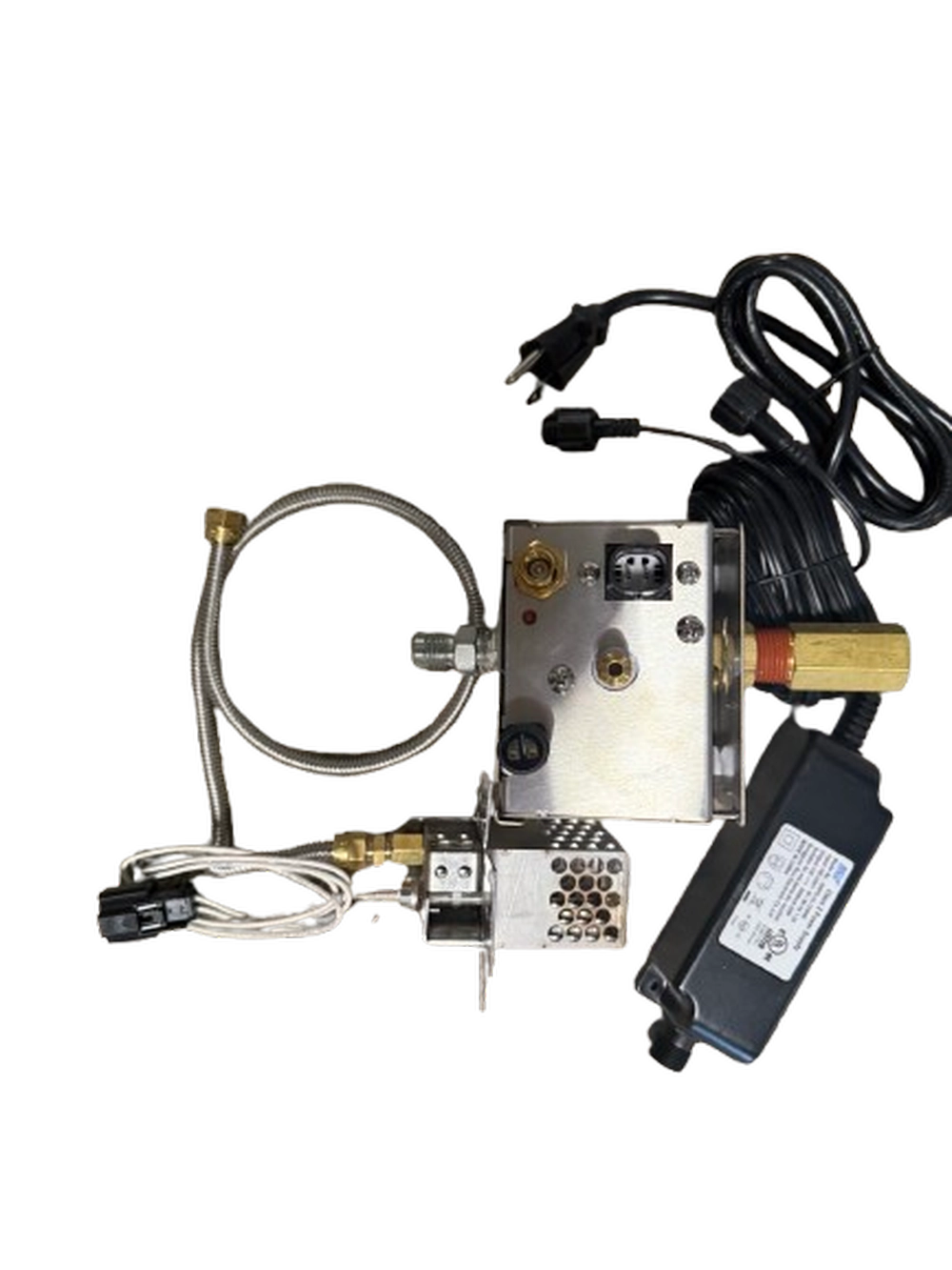 Auto igniter kit for Travertine TessaRai Square Fire/Water Bowl Kit with gas valve, wiring and electronic ignition components