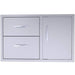Sunstone BA-DDC36 36-inch 304 stainless steel drawer and door combo, two stacked drawers left and access door right.