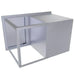 Back view of Sunstone BA-DDC36 36-inch 304 stainless steel outdoor kitchen cabinet frame with open cutout.