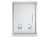 Sunstone BA-VDVR1420 right vertical vented access door, 304 stainless steel, front view with right-side handle and lower vent slots.