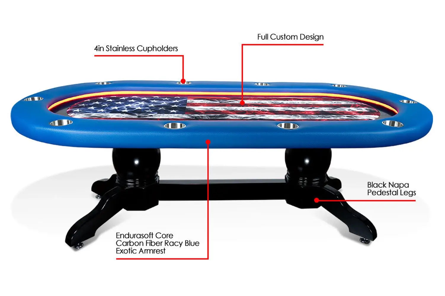 BBO Elite Alpha – 10 Player LED Poker Table