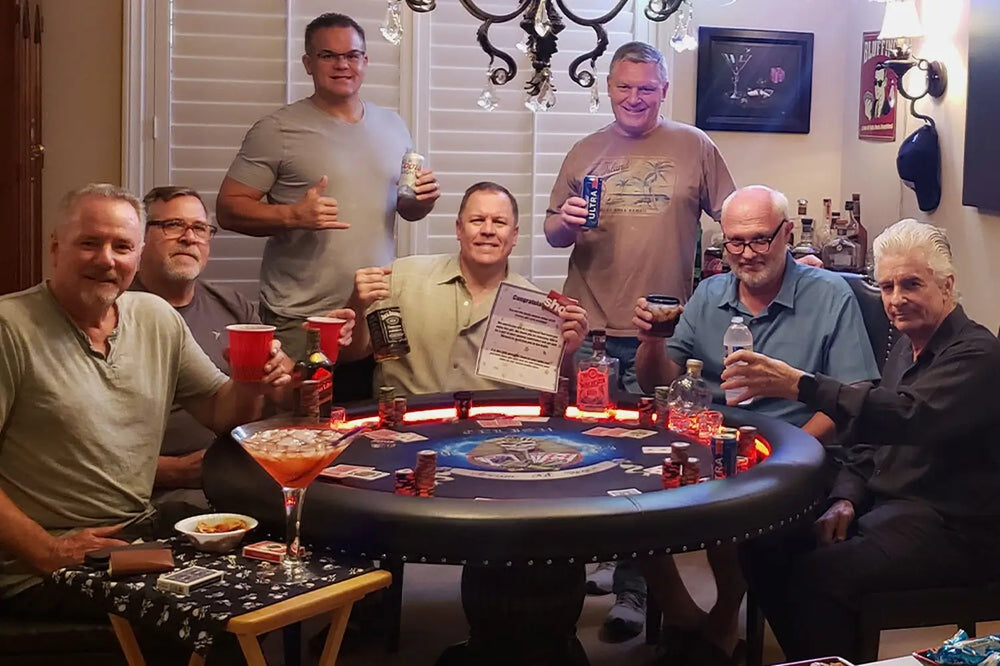 BBO Ginza Round – LED Poker Table for 8 with Dining Option