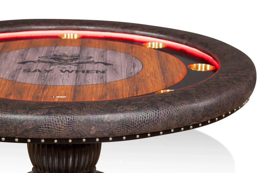 BBO Ginza Round – LED Poker Table for 8 with Dining Option