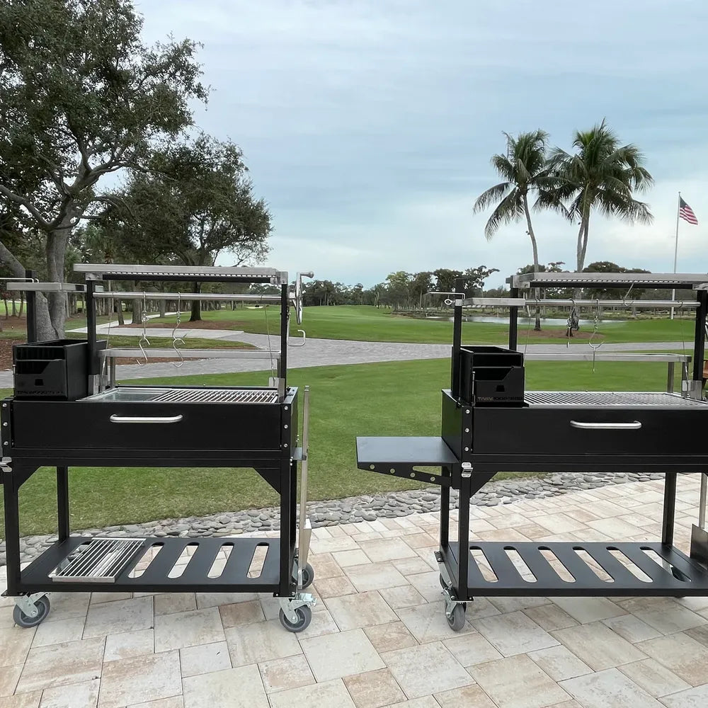Tagwood BBQ03SI Santa Maria grills side by side on outdoor patio