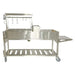Tagwood BBQ06SS Argentine grill side view with adjustable grate and stainless cart