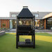 Tagwood BBQ BBQ12SI Santa Maria Argentine grill with crank lift system in modern backyard