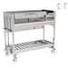 Tagwood BBQ18SS Gaucho grill with lid closed on stainless steel mobile cart