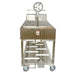 Tagwood BBQ23SS XL Santa Maria grill rear view showing crank wheel height adjustment system