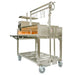 Tagwood BBQ23SS XL Santa Maria grill rear angle showing crank lift system and stainless cart