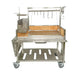 Tagwood BBQ23SS XL Santa Maria grill front view with hanging meat hooks and adjustable crank lift