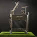 Tagwood BBQ33SS Argentine clamp grill stainless steel side view with foldable side shelf