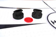 Hathaway Brentwood Air Hockey Table, close-up of playfield with black pushers and red puck.