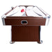 Hathaway Brentwood Air Hockey Table, close-up of playfield with black pushers and red puck.