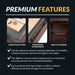 Premium features of Hathaway table include carpeted gutters, integrated abacus-style scorekeeper, and internal storage cabinet for accessories.