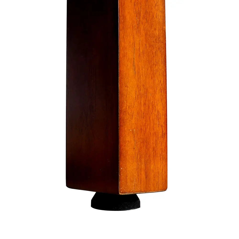 Close-up of adjustable leg leveler on Hathaway shuffleboard table for balanced gameplay on uneven floors.