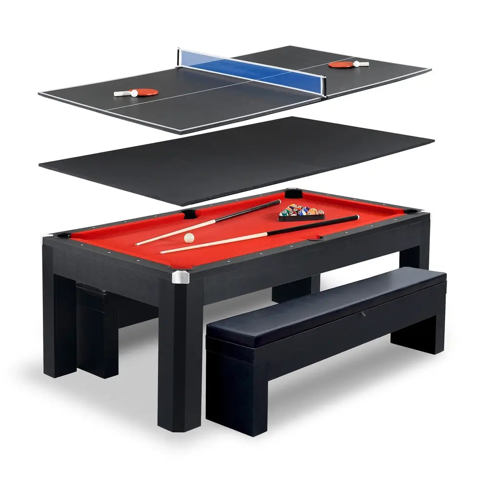Hathaway Park Avenue 7-ft Pool Table – Dining Combo Set