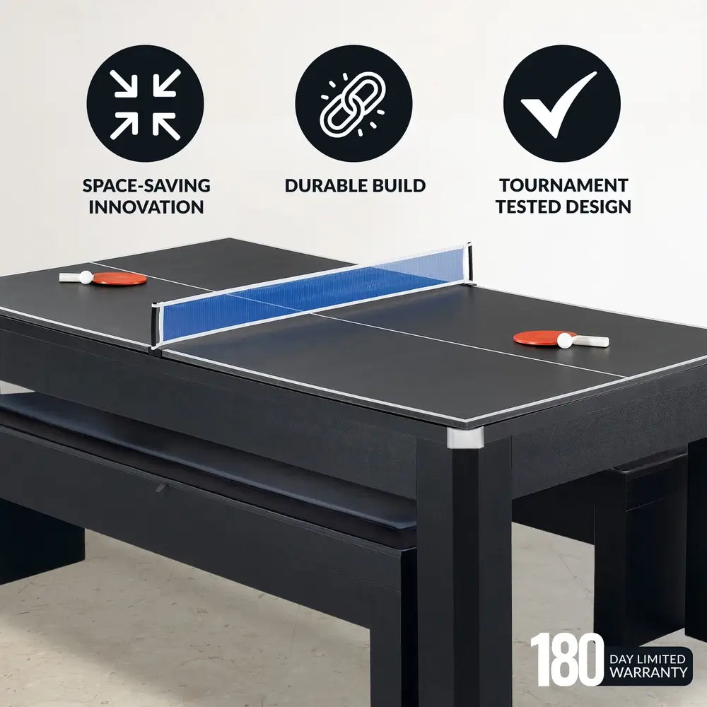 Hathaway Park Avenue 7-ft Pool Table – Dining Combo Set