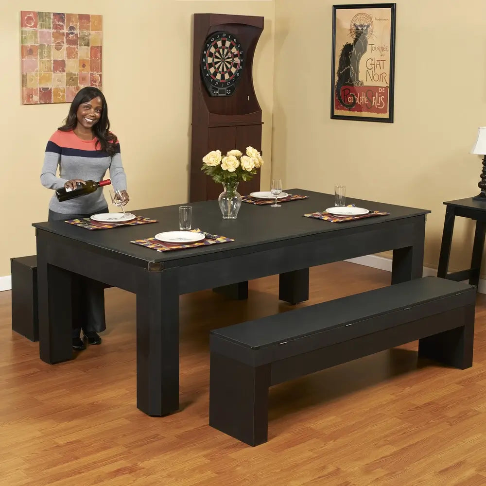 Hathaway Park Avenue 7-ft Pool Table – Dining Combo Set