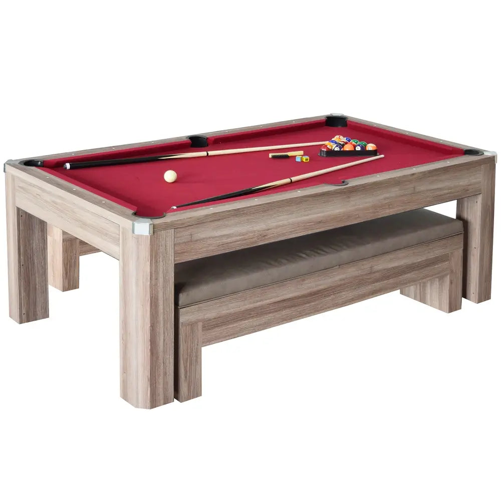 Hathaway Newport 7-ft Pool Table Combo – Dining & Benches