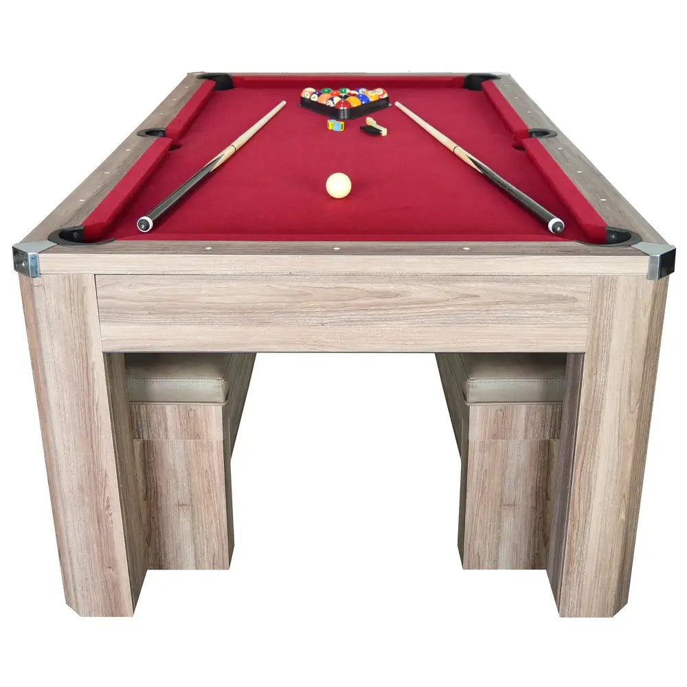 Hathaway Newport 7-ft Pool Table Combo – Dining & Benches