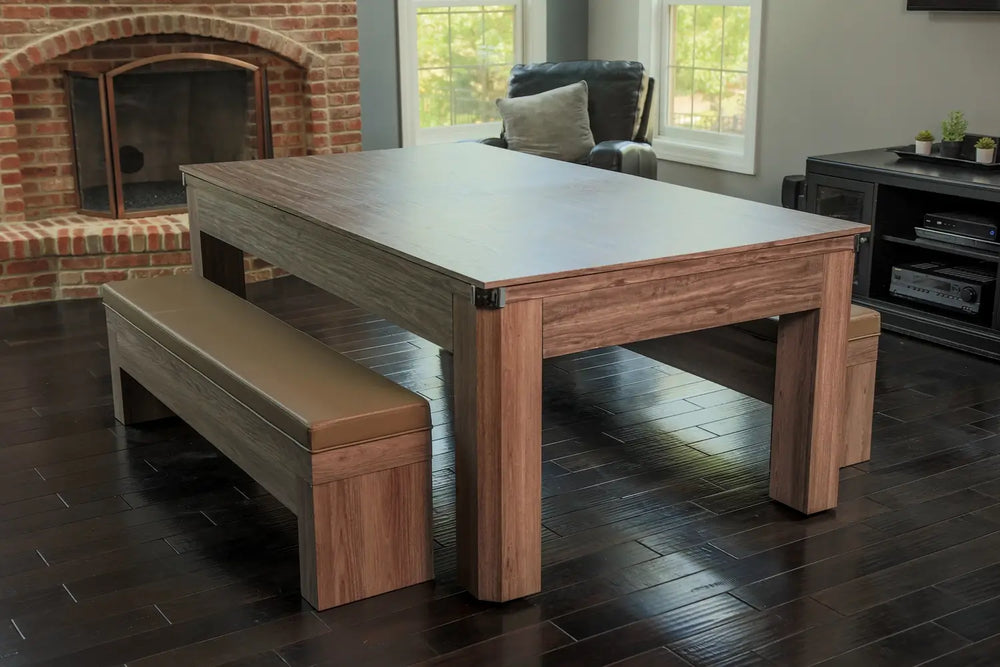 Hathaway Newport 7-ft Pool Table Combo – Dining & Benches