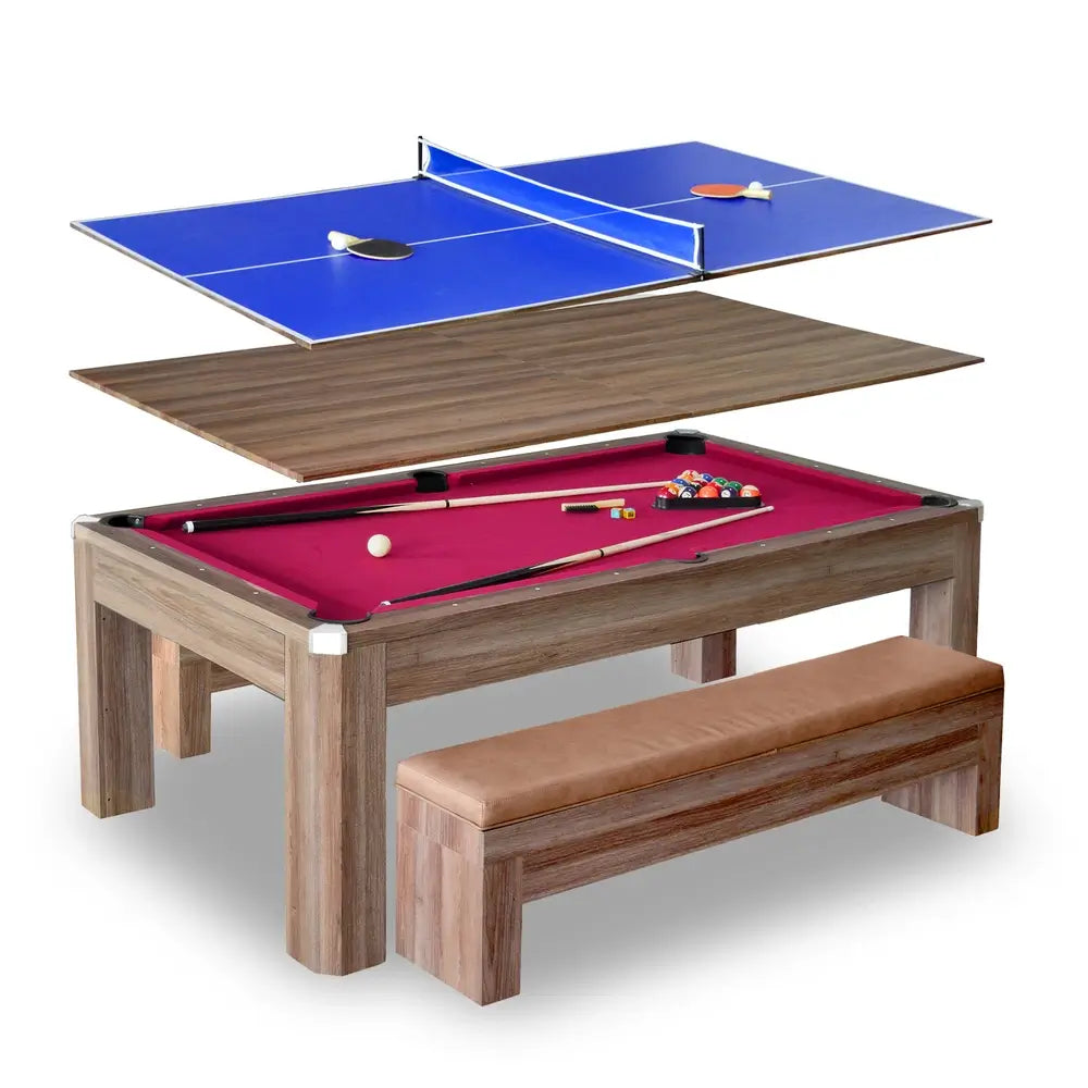 Hathaway Newport 7-ft Pool Table Combo – Dining & Benches