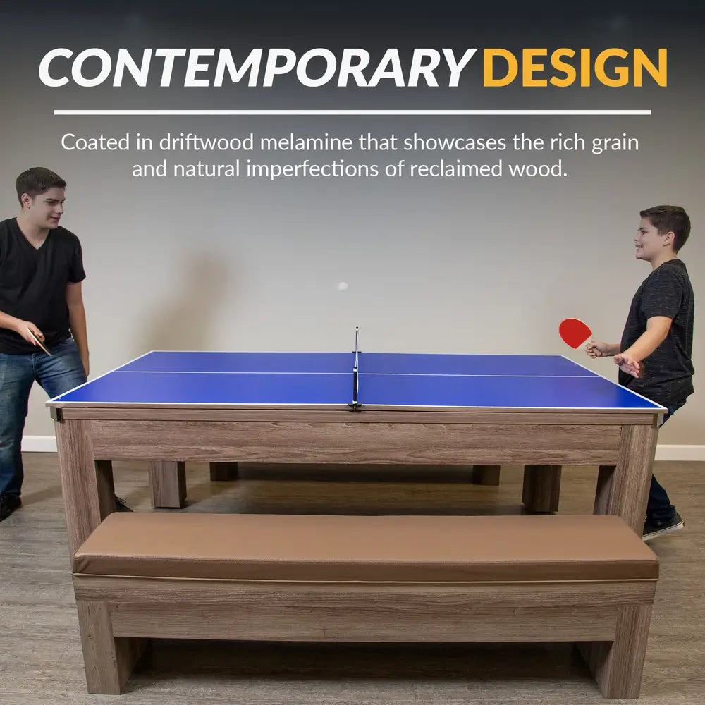 Hathaway Newport 7-ft Pool Table Combo – Dining & Benches