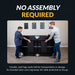 Two people folding the Hathaway Fairmont 6-ft Pool Table for storage, showcasing its no-assembly design with pre-attached foldable steel legs.