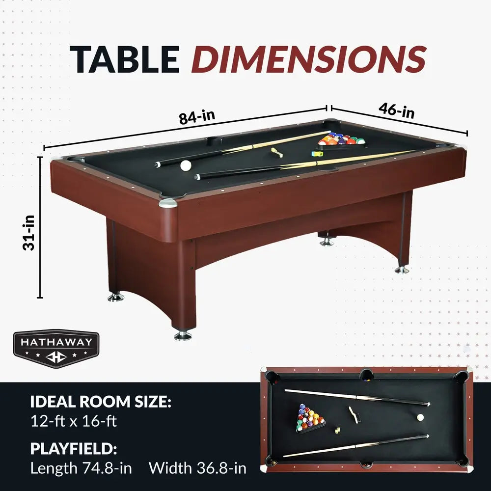 Hathaway Bristol 7-ft Pool Table – Cherry Finish Combo