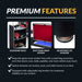 Feature highlights of multi-game table including a storage rack for accessories, an easy game swap system, and adjustable leg levelers for stability on any surface.